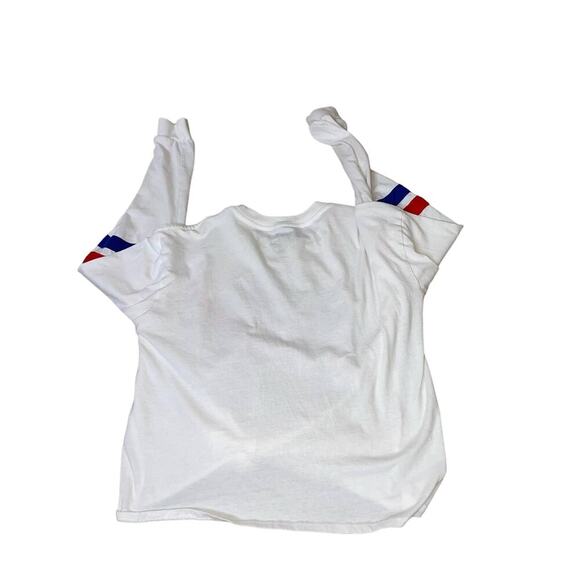 Buzz Aldrin NASA Cropped Shirt Women's Long Sleeve White SZ XL front tie USA - Picture 3 of 7